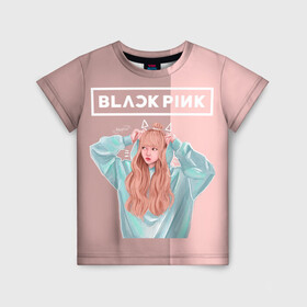 Детская футболка 3D с принтом BlackPink в Белгороде, 100% гипоаллергенный полиэфир | прямой крой, круглый вырез горловины, длина до линии бедер, чуть спущенное плечо, ткань немного тянется | blackpink | blink | bts | exo | icecream | jennie | jisoo | korea | kpop | lisa | love | rose | блекпинк | девушки | корея | кпоп | музыка