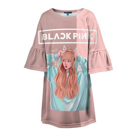 Детское платье 3D с принтом BlackPink в Белгороде, 100% полиэстер | прямой силуэт, чуть расширенный к низу. Круглая горловина, на рукавах — воланы | blackpink | blink | bts | exo | icecream | jennie | jisoo | korea | kpop | lisa | love | rose | блекпинк | девушки | корея | кпоп | музыка