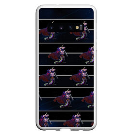 Чехол для Samsung Galaxy S10 с принтом Злобный Суперконь в Белгороде, Силикон | Область печати: задняя сторона чехла, без боковых панелей | Тематика изображения на принте: единорог | конь | космос | радуга