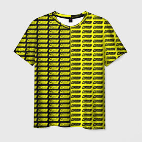 Мужская футболка 3D с принтом DAMN в Белгороде, 100% полиэфир | прямой крой, круглый вырез горловины, длина до линии бедер | black | damn | damn jacket | damn lettering | damn mug | damn print | damn t shirt | for cool | yellow | yellow and black | для крутых | желтый | желтый и черный | кофта damn | кружка damn | надпись damn | принт damn | футболка damn | черный
