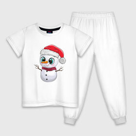 Детская пижама хлопок с принтом Снеговик в Белгороде, 100% хлопок |  брюки и футболка прямого кроя, без карманов, на брюках мягкая резинка на поясе и по низу штанин
 | Тематика изображения на принте: 2021 | 7 января | bull | newyear | santa | бык | быки | бычок | год быка | дед мороз | корова | новогодние каникулы | новогодние праздники | новый 2021 | новый год | новый год 2021 | рождество | сани | санта | санта клаус