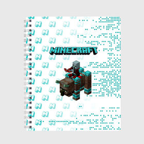 Тетрадь с принтом Minecraft в Белгороде, 100% бумага | 48 листов, плотность листов — 60 г/м2, плотность картонной обложки — 250 г/м2. Листы скреплены сбоку удобной пружинной спиралью. Уголки страниц и обложки скругленные. Цвет линий — светло-серый
 | minecraft | алекс | белый | блоки | ведьма | взрывчатка | визера | волк | гаст | добывать | дракон | зеленый куб | зомби | игра | крафт | крипер | кубики | лошадка | майн | майнкрафт | манкрафт | овечка | оцелот