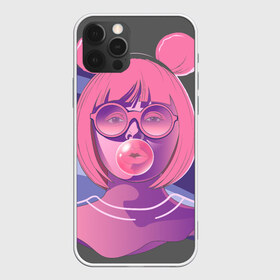 Чехол для iPhone 12 Pro Max с принтом Bubble Gum в Белгороде, Силикон |  | bubble gum | pop art | popart | девушка | девушка в очках | жевательная резинка | очки | поп арт | пузырь | ретро | розовые волосы | розовый принт | ушки