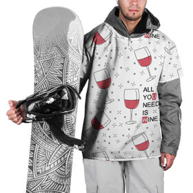 Накидка на куртку 3D с принтом Узор Винишко в Белгороде, 100% полиэстер |  | Тематика изображения на принте: all you need is wine | wine | винишко | вино | красное | надписи | узор