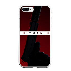 Чехол для iPhone 7Plus/8 Plus матовый с принтом Hitman III в Белгороде, Силикон | Область печати: задняя сторона чехла, без боковых панелей | hitman | hitman 3 | hitman iii | красный | надпись | пистолет | хитман | хитман 3