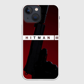 Чехол для iPhone 13 mini с принтом Hitman III в Белгороде,  |  | hitman | hitman 3 | hitman iii | красный | надпись | пистолет | хитман | хитман 3