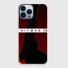 Чехол для iPhone 13 Pro Max с принтом Hitman III в Белгороде,  |  | Тематика изображения на принте: hitman | hitman 3 | hitman iii | красный | надпись | пистолет | хитман | хитман 3