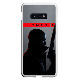 Чехол для Samsung S10E с принтом Hitman III в Белгороде, Силикон | Область печати: задняя сторона чехла, без боковых панелей | hitman | hitman 3 | hitman iii | красный | надпись | хитман | хитман 3