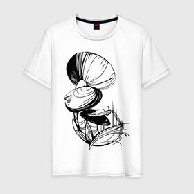 Мужская футболка хлопок с принтом Грибы в Белгороде, 100% хлопок | прямой крой, круглый вырез горловины, длина до линии бедер, слегка спущенное плечо. | mushroom | грибы | лес | мухомор
