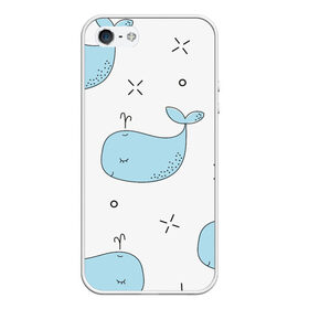 Чехол для iPhone 5/5S матовый с принтом Маленькие киты в Белгороде, Силикон | Область печати: задняя сторона чехла, без боковых панелей | детский | кит | маленький | море | морской | прикольный | рисунок | рыбы | скетч