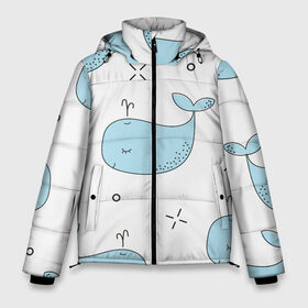 Мужская зимняя куртка 3D с принтом Маленькие киты в Белгороде, верх — 100% полиэстер; подкладка — 100% полиэстер; утеплитель — 100% полиэстер | длина ниже бедра, свободный силуэт Оверсайз. Есть воротник-стойка, отстегивающийся капюшон и ветрозащитная планка. 

Боковые карманы с листочкой на кнопках и внутренний карман на молнии. | детский | кит | маленький | море | морской | прикольный | рисунок | рыбы | скетч
