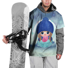 Накидка на куртку 3D с принтом Winter girl в Белгороде, 100% полиэстер |  | Тематика изображения на принте: new year | арт | графика | дед мороз | зима | новый год | рождество | санта