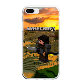 Чехол для iPhone 7Plus/8 Plus матовый с принтом Minecraft в Белгороде, Силикон | Область печати: задняя сторона чехла, без боковых панелей | minecraft | алекс | белый | блоки | ведьма | взрывчатка | визера | волк | гаст | добывать | дракон | зеленый куб | зомби | игра | крафт | крипер | кубики | лошадка | майн | майнкрафт | манкрафт | овечка | оцелот