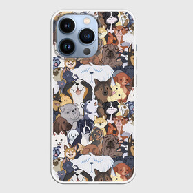 Чехол для iPhone 13 Pro с принтом Dogs в Белгороде,  |  | cобака | доберман | животное | звери | кинолог | корги | милый | мордочка | овчарка | паттерн | пес | пудель | стикербомбинг | щенок | я люблю собак