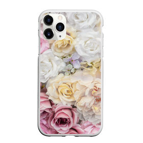 Чехол для iPhone 11 Pro Max матовый с принтом Нежные Цветы в Белгороде, Силикон |  | белый | розовый | розы | сирень | цветок