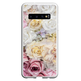 Чехол для Samsung Galaxy S10 с принтом Нежные Цветы в Белгороде, Силикон | Область печати: задняя сторона чехла, без боковых панелей | Тематика изображения на принте: белый | розовый | розы | сирень | цветок