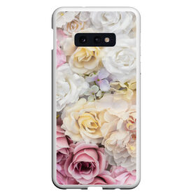 Чехол для Samsung S10E с принтом Нежные Цветы в Белгороде, Силикон | Область печати: задняя сторона чехла, без боковых панелей | Тематика изображения на принте: белый | розовый | розы | сирень | цветок