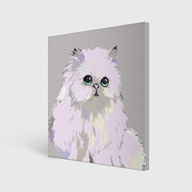 Холст квадратный с принтом Пушистый милый кот с грустным взглядом в Белгороде, 100% ПВХ |  | забавно | котята | няшно | цитата
