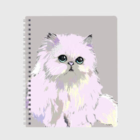 Тетрадь с принтом Пушистый милый кот с грустным взглядом в Белгороде, 100% бумага | 48 листов, плотность листов — 60 г/м2, плотность картонной обложки — 250 г/м2. Листы скреплены сбоку удобной пружинной спиралью. Уголки страниц и обложки скругленные. Цвет линий — светло-серый
 | забавно | котята | няшно | цитата