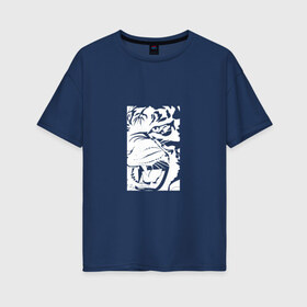 Женская футболка хлопок Oversize с принтом Тигр в Белгороде, 100% хлопок | свободный крой, круглый ворот, спущенный рукав, длина до линии бедер
 | большая кошка | дикий | животные | зверь | зубы | оскал | пасть | тигр