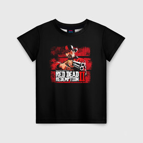 Детская футболка 3D с принтом red dead redemption 2 в Белгороде, 100% гипоаллергенный полиэфир | прямой крой, круглый вырез горловины, длина до линии бедер, чуть спущенное плечо, ткань немного тянется | action | red dead redemption 2 | rockstar games | вестерн | игра | ковбой | ружье | стрелялка | экшен