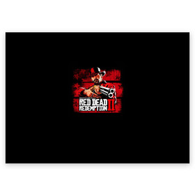 Поздравительная открытка с принтом red dead redemption 2 в Белгороде, 100% бумага | плотность бумаги 280 г/м2, матовая, на обратной стороне линовка и место для марки
 | action | red dead redemption 2 | rockstar games | вестерн | игра | ковбой | ружье | стрелялка | экшен