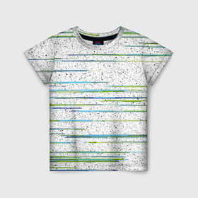 Детская футболка 3D с принтом Абстракция (Глитч) в Белгороде, 100% гипоаллергенный полиэфир | прямой крой, круглый вырез горловины, длина до линии бедер, чуть спущенное плечо, ткань немного тянется | glitch | stripes | абстракция | белый шум | глитч | глюк | линии | ошибка | полосы | текстура