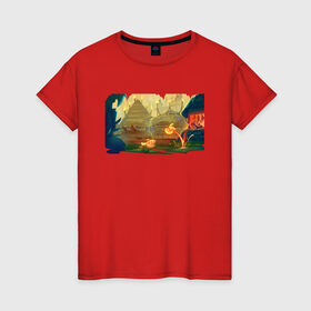 Женская футболка хлопок с принтом Лесные жители в Белгороде, 100% хлопок | прямой крой, круглый вырез горловины, длина до линии бедер, слегка спущенное плечо | fantastic creatures | fantasy | волшебные создания | лес | рисунок