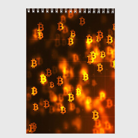 Скетчбук с принтом BITCOIN KRYPTONATE в Белгороде, 100% бумага
 | 48 листов, плотность листов — 100 г/м2, плотность картонной обложки — 250 г/м2. Листы скреплены сверху удобной пружинной спиралью | Тематика изображения на принте: bitcoin | btc | биткоин | валюта | деньги | криптовалюта
