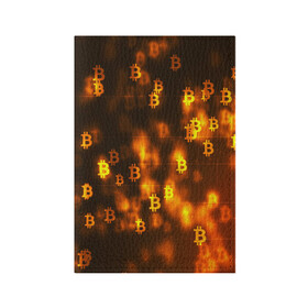 Обложка для паспорта матовая кожа с принтом BITCOIN KRYPTONATE в Белгороде, натуральная матовая кожа | размер 19,3 х 13,7 см; прозрачные пластиковые крепления | Тематика изображения на принте: bitcoin | btc | биткоин | валюта | деньги | криптовалюта