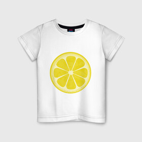 Детская футболка хлопок с принтом Кисленько в Белгороде, 100% хлопок | круглый вырез горловины, полуприлегающий силуэт, длина до линии бедер | желтый | кисло | лемон | чай