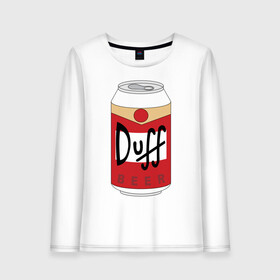 Женский лонгслив хлопок с принтом Duff Beer в Белгороде, 100% хлопок |  | beer | duff | simpsons | гомер | симпсоны