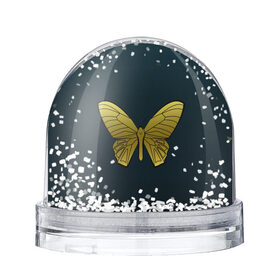 Снежный шар с принтом Butterfly в Белгороде, Пластик | Изображение внутри шара печатается на глянцевой фотобумаге с двух сторон | бабочка | геомеирический | золотой | темный фон