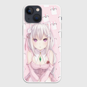 Чехол для iPhone 13 mini с принтом Эмилия в Белгороде,  |  | anime | emilia | re zero | re: zero kara hajimeru isekai seikatsu | re: жизнь с нуля в альтернативном мире | неко | ре зеро | эмилия