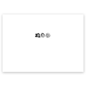 Поздравительная открытка с принтом DEMON SLAYER в Белгороде, 100% бумага | плотность бумаги 280 г/м2, матовая, на обратной стороне линовка и место для марки
 | anime | blade demon | demon slayer | kamado | kimetsu | kimetsu no yaiba | nezuko | shinobu | slayer | tanjiro | zenitsu | аниме | демон | зенитцу | иноске хашибира | клинок рассекающий демонов | недзуко | незуко | танджиро | тандзиро