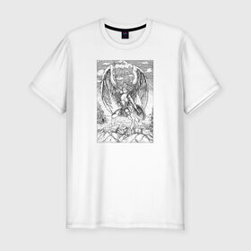 Мужская футболка хлопок Slim с принтом Celestial в Белгороде, 92% хлопок, 8% лайкра | приталенный силуэт, круглый вырез ворота, длина до линии бедра, короткий рукав | angel | celestial | fantasy | warrior | ангел | воительница | небесная | руны | средневековье | фэнтези