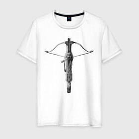 Мужская футболка хлопок с принтом Hunters crossbow #2 в Белгороде, 100% хлопок | прямой крой, круглый вырез горловины, длина до линии бедер, слегка спущенное плечо. | crossbow | fantasy | hunter | medival | weapon | арбалет | оружие | охотник | средневековье | фэнтэзи