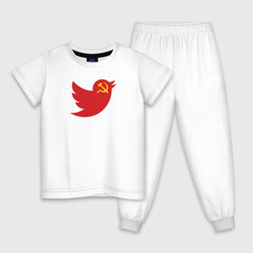 Детская пижама хлопок с принтом Team Trump в Белгороде, 100% хлопок |  брюки и футболка прямого кроя, без карманов, на брюках мягкая резинка на поясе и по низу штанин
 | Тематика изображения на принте: donald j. trump | team trump | trump | twitter | сша | твиттер | трамп