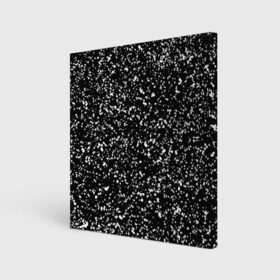 Холст квадратный с принтом Черно- белое в Белгороде, 100% ПВХ |  | капли | краска | кружочки | минимализм | точки