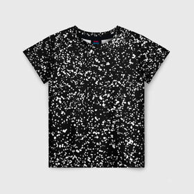Детская футболка 3D с принтом Черно- белое в Белгороде, 100% гипоаллергенный полиэфир | прямой крой, круглый вырез горловины, длина до линии бедер, чуть спущенное плечо, ткань немного тянется | Тематика изображения на принте: капли | краска | кружочки | минимализм | точки