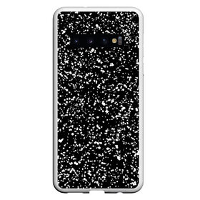 Чехол для Samsung Galaxy S10 с принтом Черно- белое в Белгороде, Силикон | Область печати: задняя сторона чехла, без боковых панелей | Тематика изображения на принте: капли | краска | кружочки | минимализм | точки