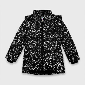 Зимняя куртка для девочек 3D с принтом Черно- белое в Белгороде, ткань верха — 100% полиэстер; подклад — 100% полиэстер, утеплитель — 100% полиэстер. | длина ниже бедра, удлиненная спинка, воротник стойка и отстегивающийся капюшон. Есть боковые карманы с листочкой на кнопках, утяжки по низу изделия и внутренний карман на молнии. 

Предусмотрены светоотражающий принт на спинке, радужный светоотражающий элемент на пуллере молнии и на резинке для утяжки. | капли | краска | кружочки | минимализм | точки