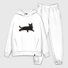 Мужской костюм хлопок OVERSIZE с принтом Черный кот в Белгороде,  |  | art | black | cat | cats | grumpy | illustration | kitten | kitty | pussy | pussycat | retro | vintage | арт | винтаж | винтажный | злой | иллюстрация | киса | киска | котенок | котик | кошка | краска | потертости | пятна | ретро | сердитый |