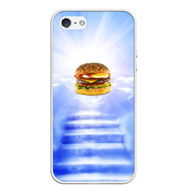 Чехол для iPhone 5/5S матовый с принтом Райский бургер в Белгороде, Силикон | Область печати: задняя сторона чехла, без боковых панелей | food | hamburger | hot dog | ангел | блики | булка | булочка | бургер | бутерброд | вкусняшки | гамбургер | еда | котлета | лестница | лучи | небесный | небо | обжора | облака | пейзаж | природа | рай | сендвич