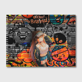 Альбом для рисования с принтом Аниме девушка в Белгороде, 100% бумага
 | матовая бумага, плотность 200 мг. | anime | girl | аниме | граффити | девушка | тян