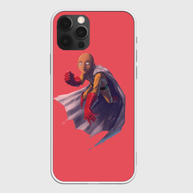 Чехол для iPhone 12 Pro с принтом Сайтама | One Punch Man в Белгороде, силикон | область печати: задняя сторона чехла, без боковых панелей | anime | one punch man | аниме | анимэ | бэнг | ван панч мэн | ванпанчмен | генос | кинг | сайтама | соник | супер герой | торнадо | уан панч мен