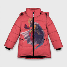 Зимняя куртка для девочек 3D с принтом Сайтама One Punch Man в Белгороде, ткань верха — 100% полиэстер; подклад — 100% полиэстер, утеплитель — 100% полиэстер. | длина ниже бедра, удлиненная спинка, воротник стойка и отстегивающийся капюшон. Есть боковые карманы с листочкой на кнопках, утяжки по низу изделия и внутренний карман на молнии. 

Предусмотрены светоотражающий принт на спинке, радужный светоотражающий элемент на пуллере молнии и на резинке для утяжки. | anime | one punch man | аниме | анимэ | бэнг | ван панч мэн | ванпанчмен | генос | кинг | сайтама | соник | супер герой | торнадо | уан панч мен