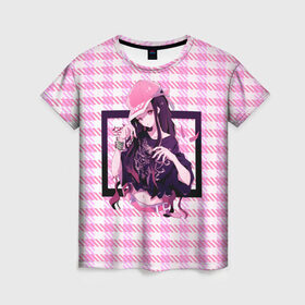 Женская футболка 3D с принтом Незуко Камадо в Белгороде, 100% полиэфир ( синтетическое хлопкоподобное полотно) | прямой крой, круглый вырез горловины, длина до линии бедер | demon slayer | kamado | kimetsu no aiba | nezuko | камадо | клинок | незуко | рассекающий демонов