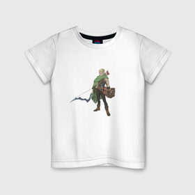 Детская футболка хлопок с принтом Лучник в Белгороде, 100% хлопок | круглый вырез горловины, полуприлегающий силуэт, длина до линии бедер | лук | лучник | парень | странник | фэнтези | эльф