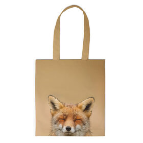 Шоппер 3D с принтом Милая лисичка в Белгороде, 100% полиэстер | Плотность: 200 г/м2; Размер: 34×35 см; Высота лямок: 30 см | fox | foxy | животное | звери | лиса | лисенок | лисичка | милая | рыжая | фокс